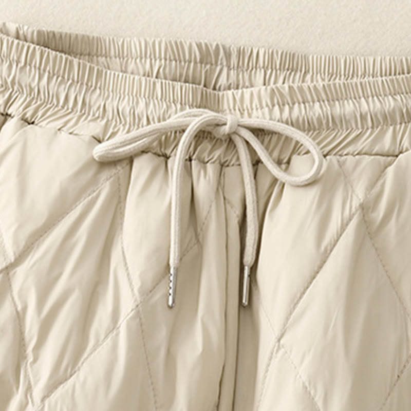 Buddha Stonesカジュアル ハイウエスト ドローストリングデザイン レディース ワイドレッグ コットンパンツ ポケット付き - image 11