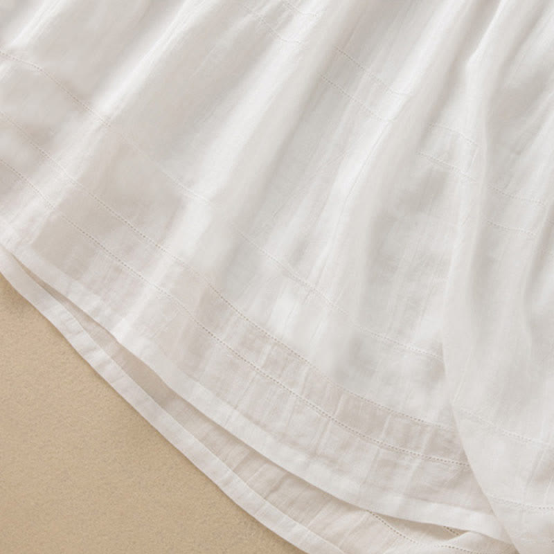 Buddha Stonesサマー Vネックデザイン ハーフスリーブ コットン ミディドレス - image 29