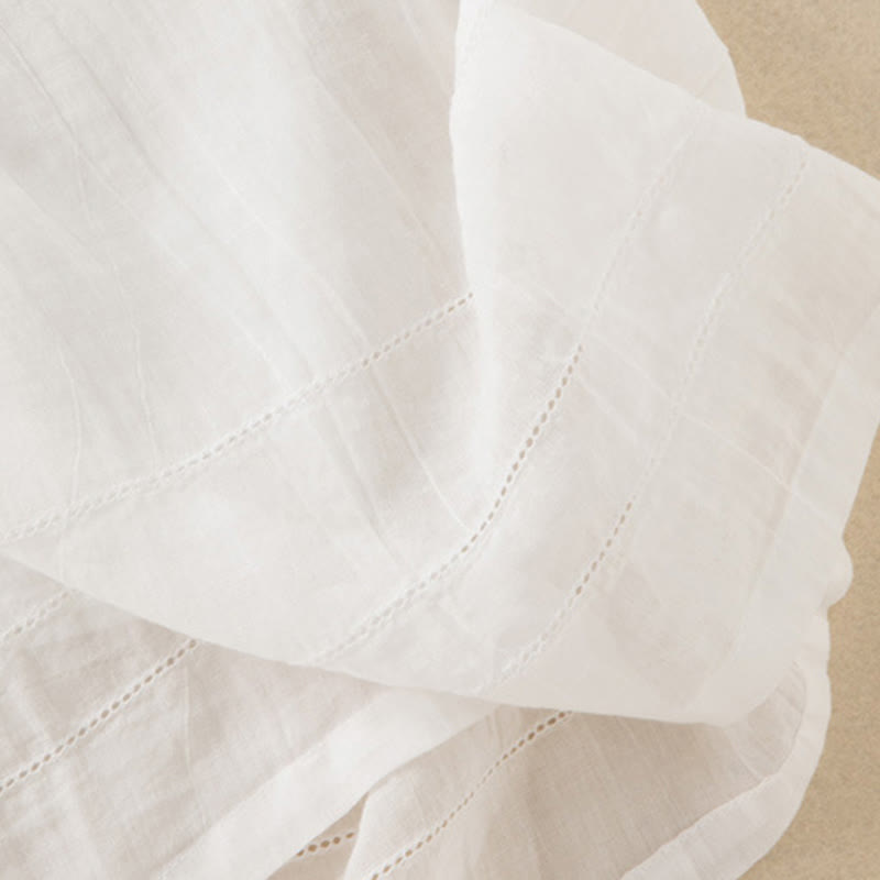 Buddha Stonesサマー Vネックデザイン ハーフスリーブ コットン ミディドレス - image 36