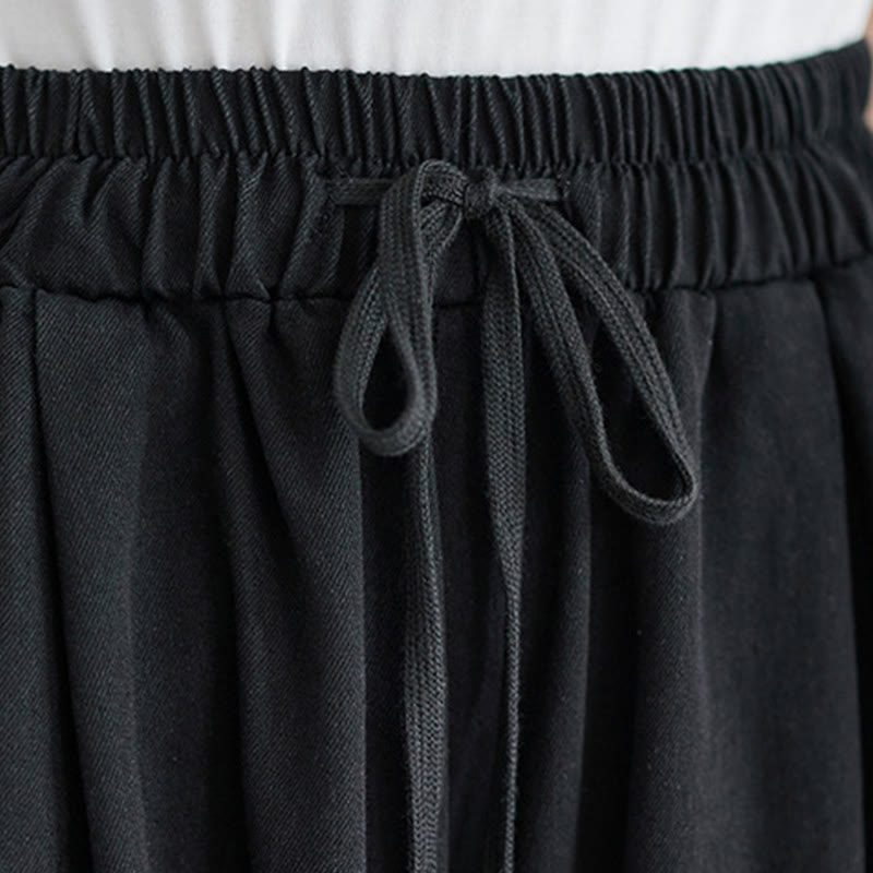 Buddha Stonesレトロ レッグオープニング スリットデザイン コットン レディース ワイドレッグパンツ ポケット付き - image 13