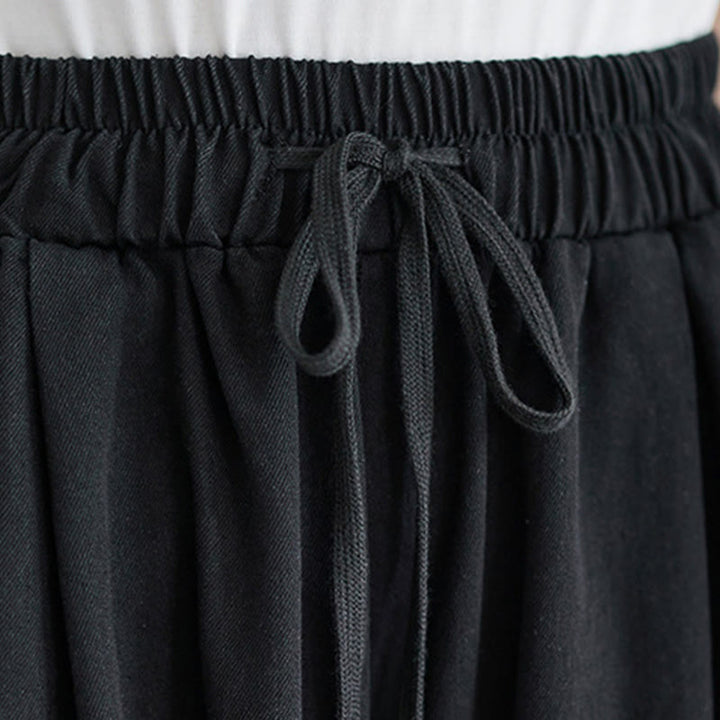Buddha Stonesレトロ レッグオープニング スリットデザイン コットン レディース ワイドレッグパンツ ポケット付き - image 14