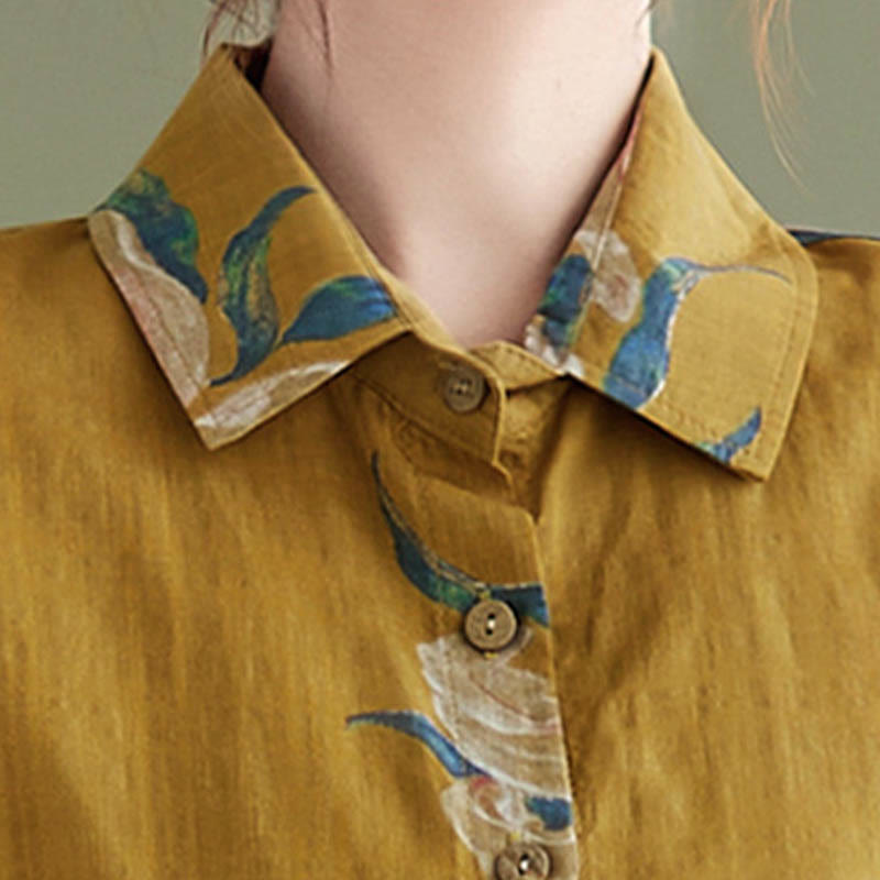 Buddha Stones文学芸術花柄コットン服 - image 10