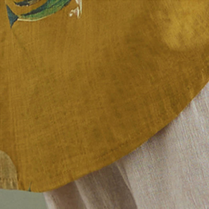 Buddha Stones文学芸術花柄コットン服 - image 6