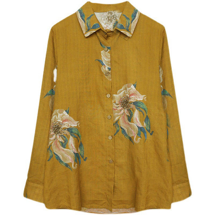 Buddha Stones文学芸術花柄コットン服 - image 13