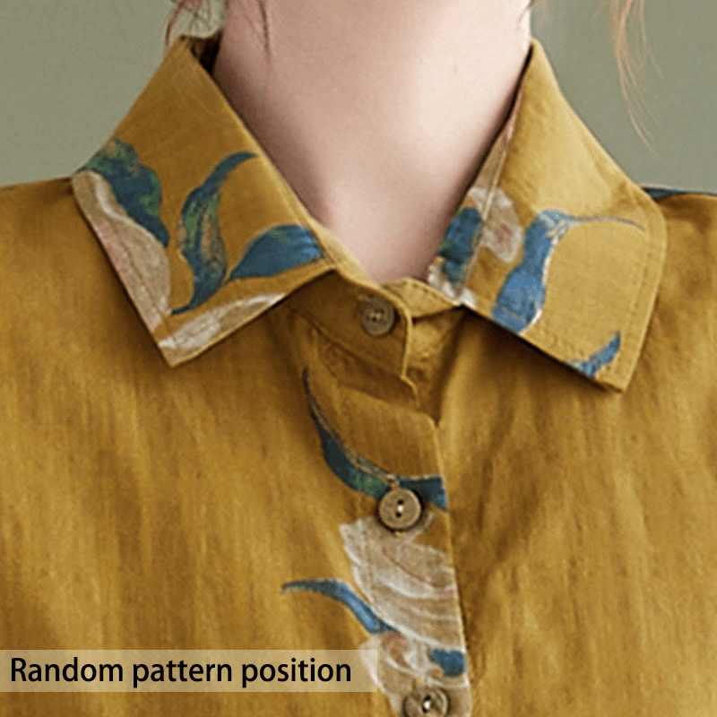 Buddha Stones文学芸術花柄コットン服 - image 1