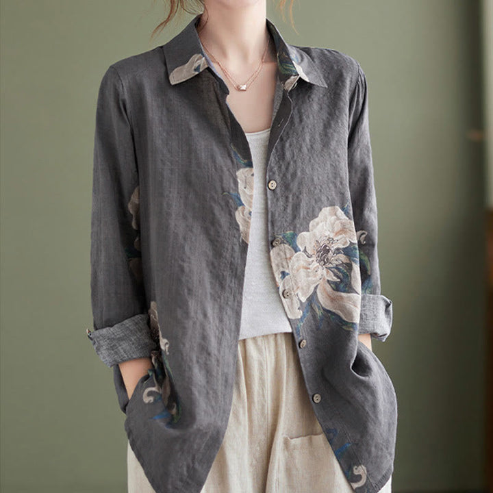 Buddha Stones文学芸術花柄コットン服 - image 25
