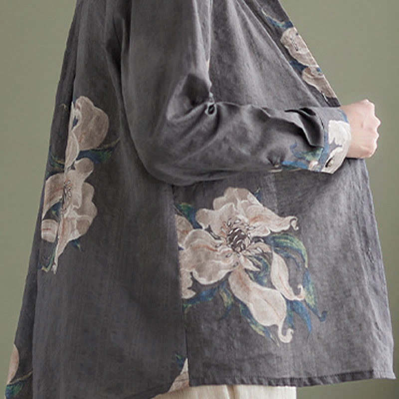 Buddha Stones文学芸術花柄コットン服 - image 30