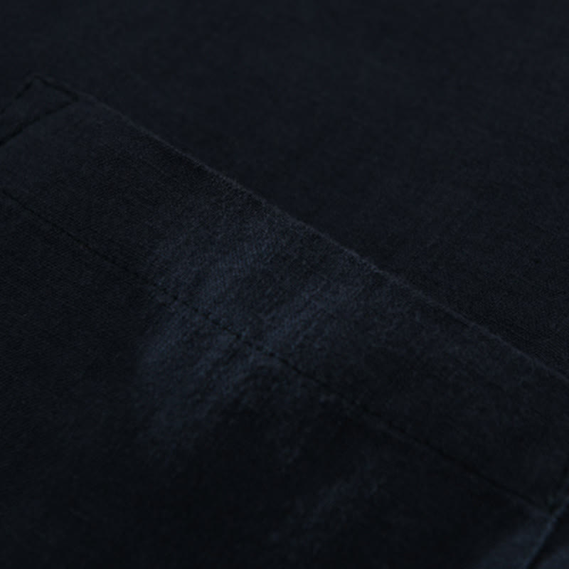 Buddha Stones無地 ゆったり 長袖 ハーフボタン シャツ リネン メンズ 服 - image 10