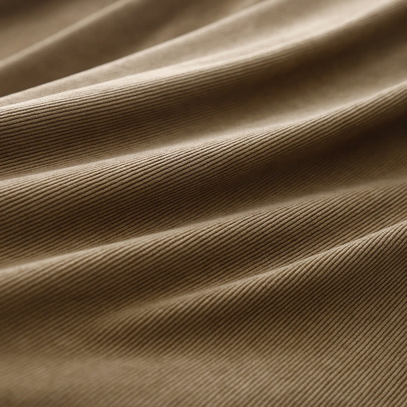 Buddha Stonesタンカラー コーデュロイ パフ ロングスリーブ ミディドレス - image 12