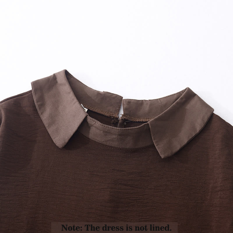 Buddha Stonesスプリングプレーンラペルロングスリーブミディドレス（ポケット付き） - image 1