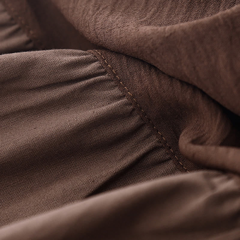 Buddha Stonesスプリングプレーンラペルロングスリーブミディドレス（ポケット付き） - image 2