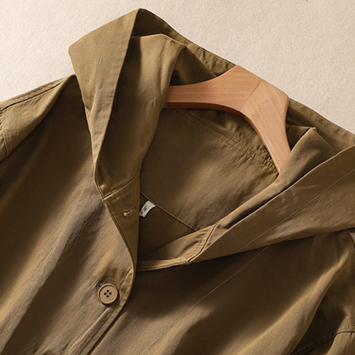 Buddha Stonesピュアカラー フード付き レディース 長袖 コットンジャケット ポケット付き - image 5