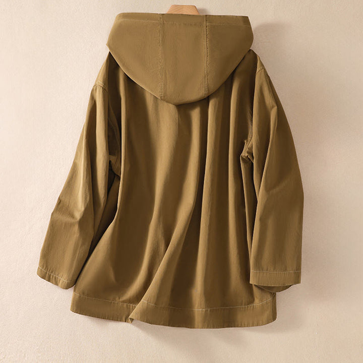 Buddha Stonesピュアカラー フード付き レディース 長袖 コットンジャケット ポケット付き - image 3
