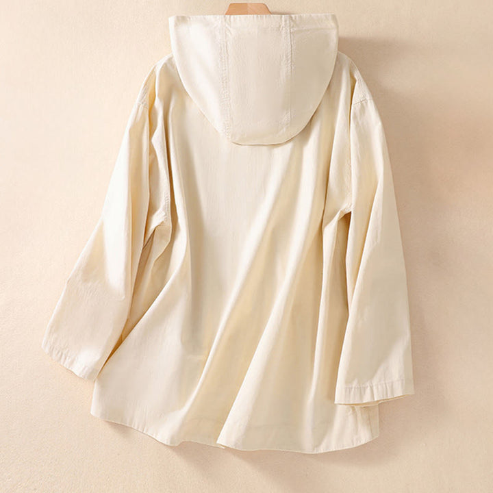 Buddha Stonesピュアカラー フード付き レディース 長袖 コットンジャケット ポケット付き - image 7