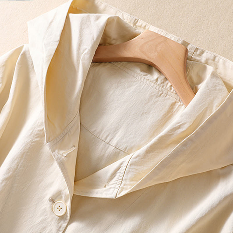 Buddha Stonesピュアカラー フード付き レディース 長袖 コットンジャケット ポケット付き - image 8