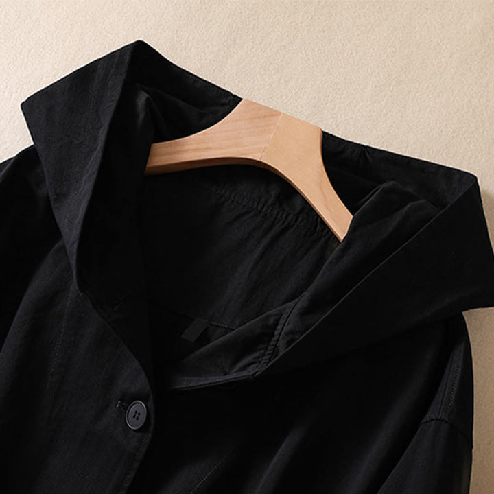 Buddha Stonesピュアカラー フード付き レディース 長袖 コットンジャケット ポケット付き - image 10