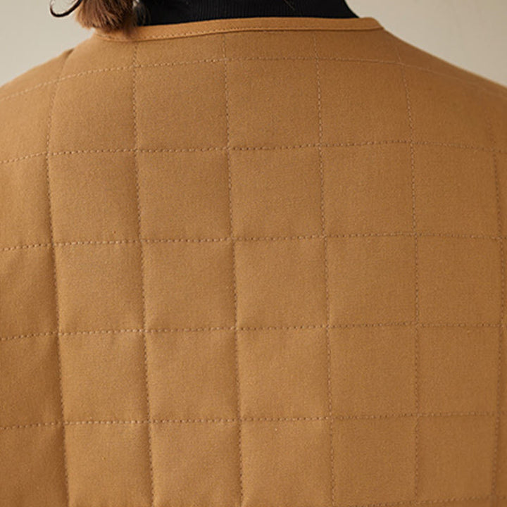 Buddha Stonesレトロ 無地 レディース 厚手コットン 長袖コート ジャケット ポケット付き - image 31