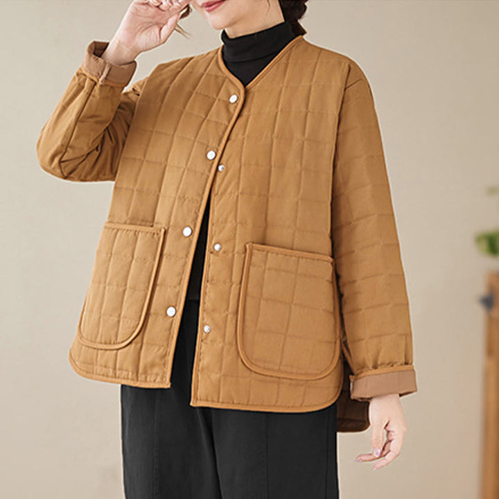 Buddha Stonesレトロ 無地 レディース 厚手コットン 長袖コート ジャケット ポケット付き - ペルー - US14、 UK/AU18、 EU46 (2XL) - image 22
