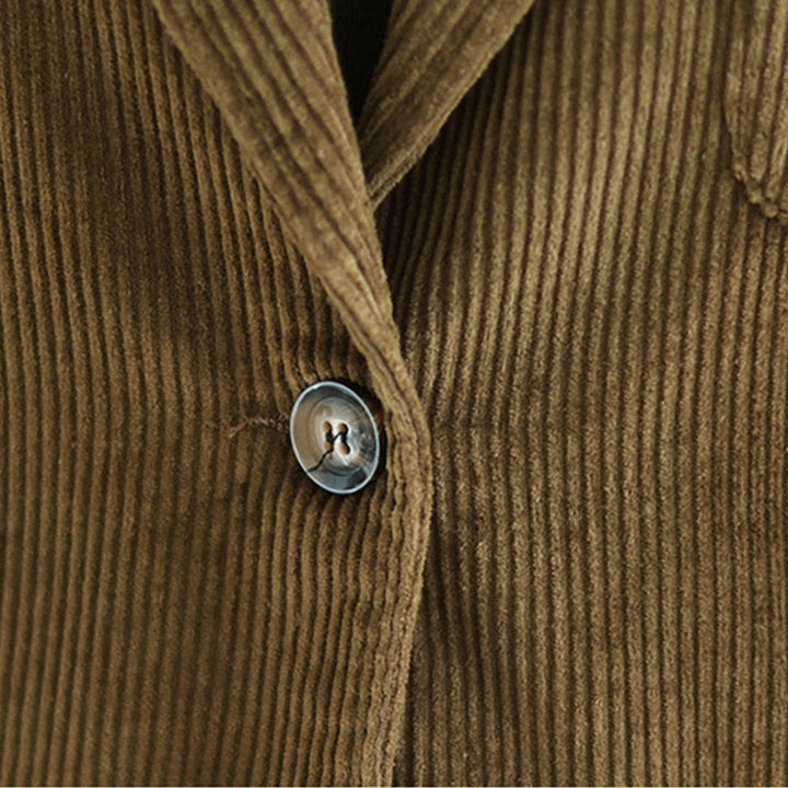 Buddha Stonesレトロプレーン レディース 長袖コーデュロイジャケット ポケット付き - image 7