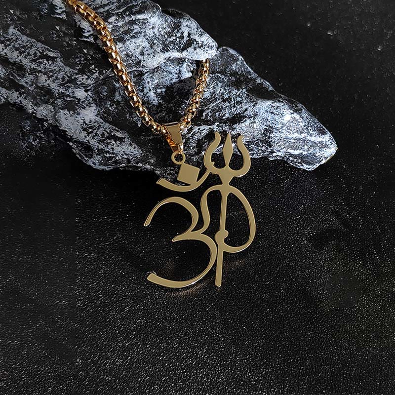 Buddha StonesトライデントOMシンボルステンレススチール接続ネックレスペンダント - image 2