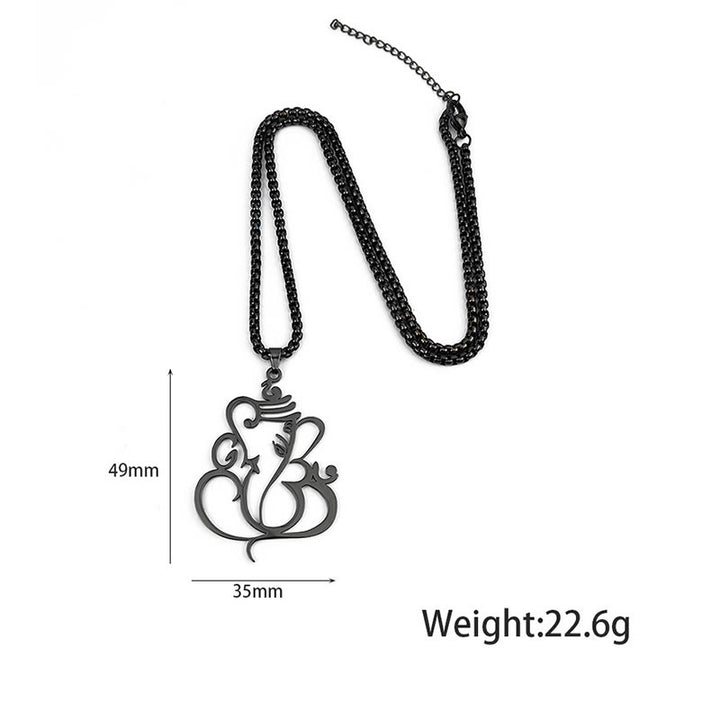 Buddha Stonesガネーシャ象 ステンレススチール 守護ネックレス ペンダント - image 7