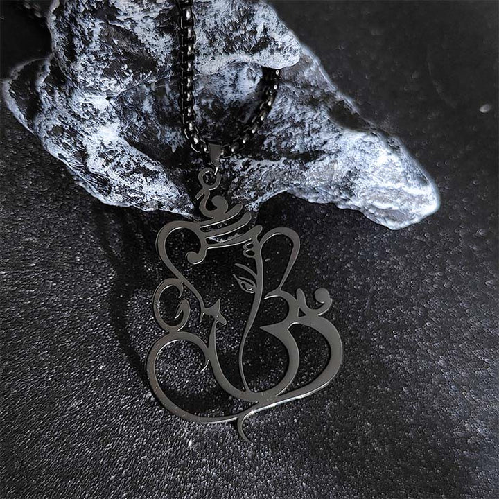Buddha Stonesガネーシャ象 ステンレススチール 守護ネックレス ペンダント - 黒 - image 8