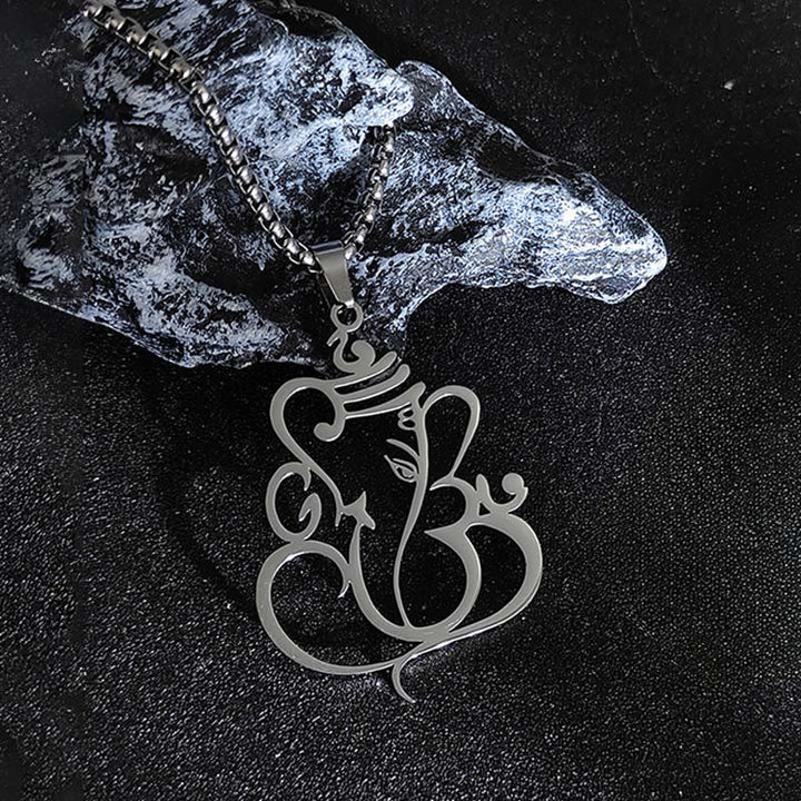 Buddha Stonesガネーシャ象 ステンレススチール 守護ネックレス ペンダント - image 3
