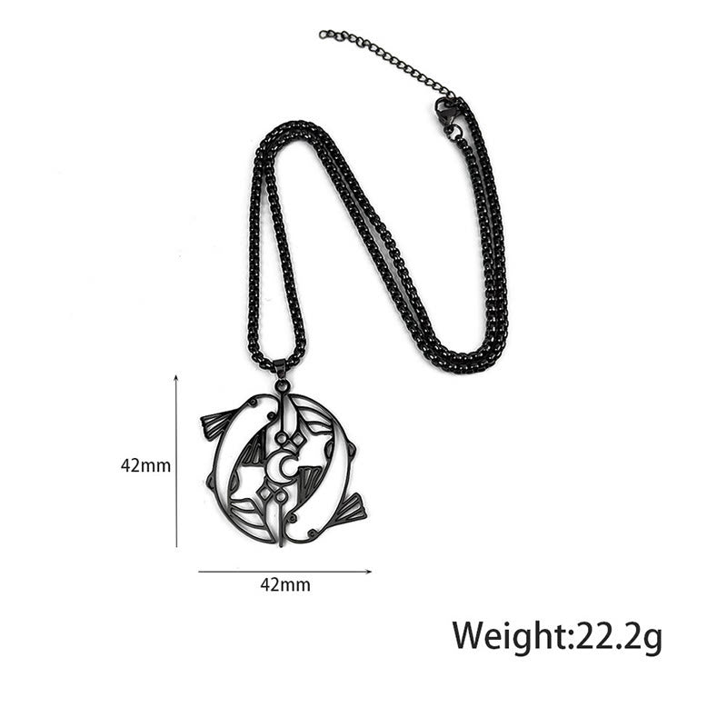 Buddha Stonesヴィンテージ鯉中空デザインステンレススチール幸運ネックレスペンダント - image 11