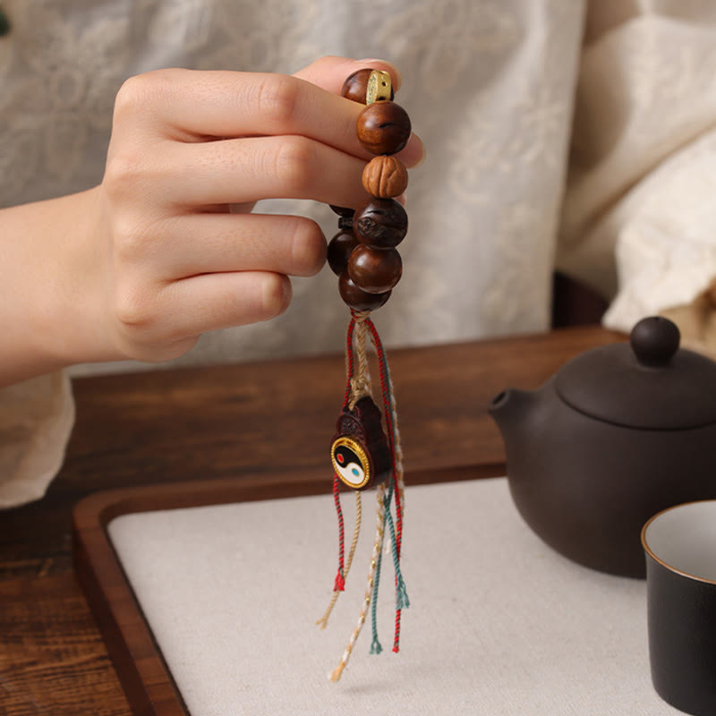 チベットのBuddha Stones、雷に打たれたナツメの木、陰陽の幸運ブレスレット - image 10