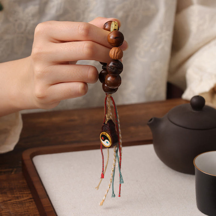チベットのBuddha Stones、雷に打たれたナツメの木、陰陽の幸運ブレスレット - image 10