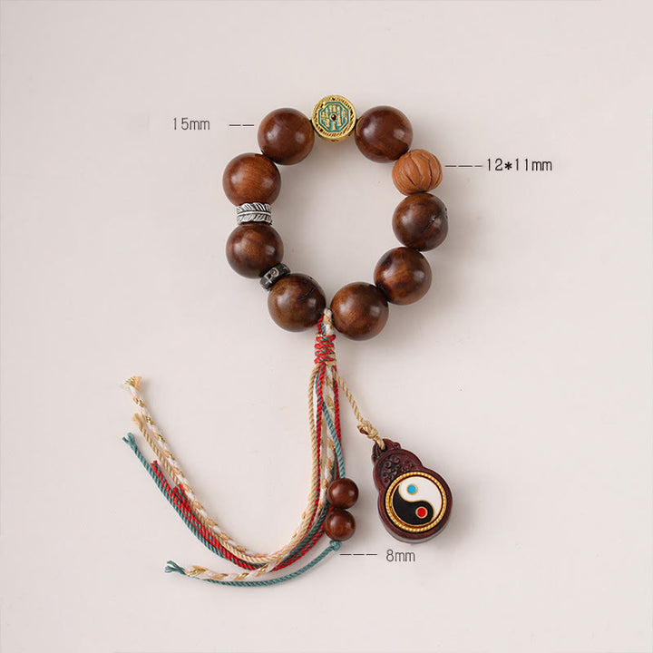 チベットのBuddha Stones、雷に打たれたナツメの木、陰陽の幸運ブレスレット - image 8