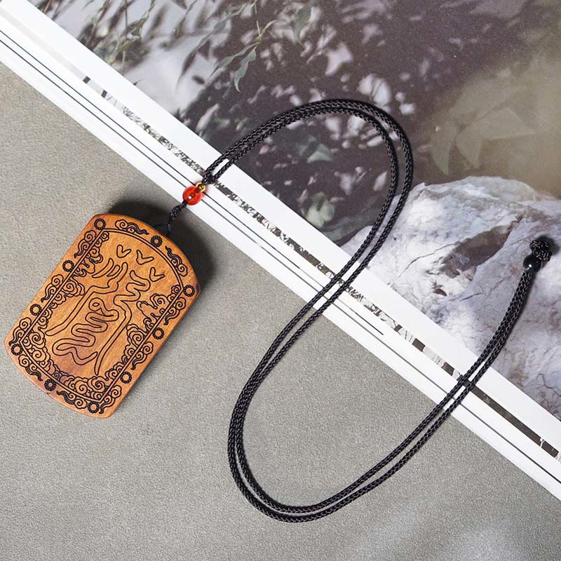 Buddha Stones雷に打たれたナツメの木 龍陰陽八卦 守護 ネックレス ペンダント - image 3