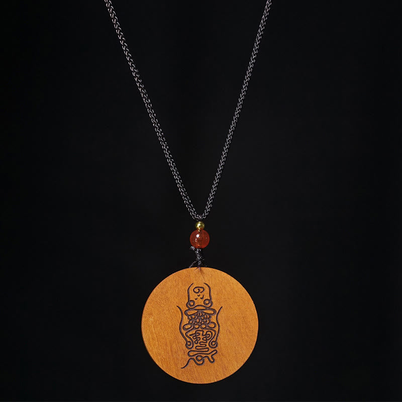 Buddha Stones、雷に打たれたナツメの木、陰陽、幸運のネックレスペンダント - image 11