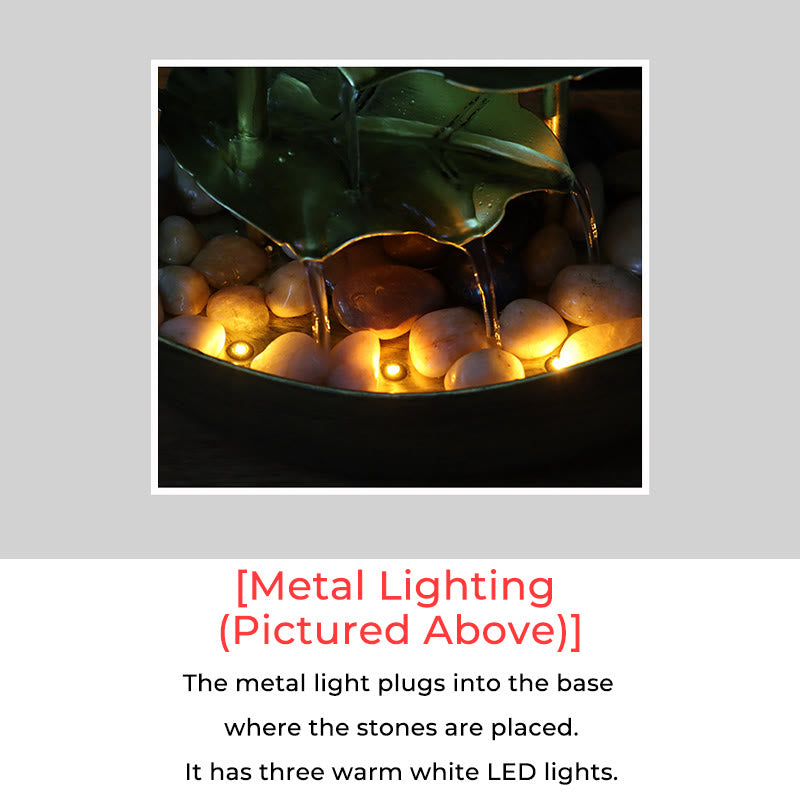Buddha Stones蓮の葉型 滝 噴水 卓上装飾品 LEDライト付き ホームオフィス デスクトップ装飾 - image 25