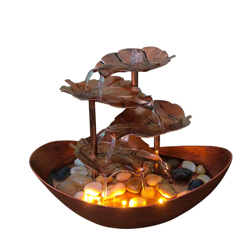 Buddha Stones蓮の葉型 滝 噴水 卓上装飾品 LEDライト付き ホームオフィス デスクトップ装飾 - image 24