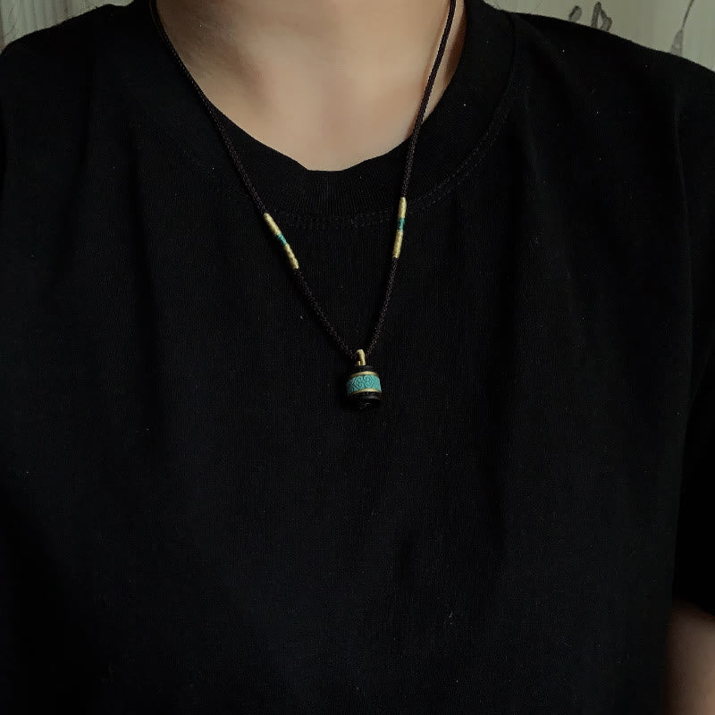 Buddha Stones黒檀ターコイズ シリンダー ピース ネックレス ペンダント - image 7