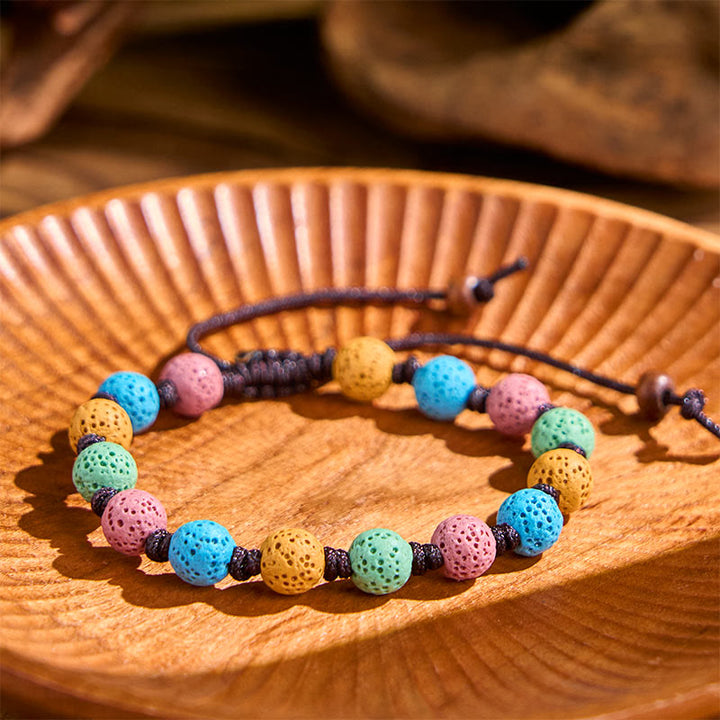 Buddha Stonesカラフルな溶岩石サポートブレスレット - image 9