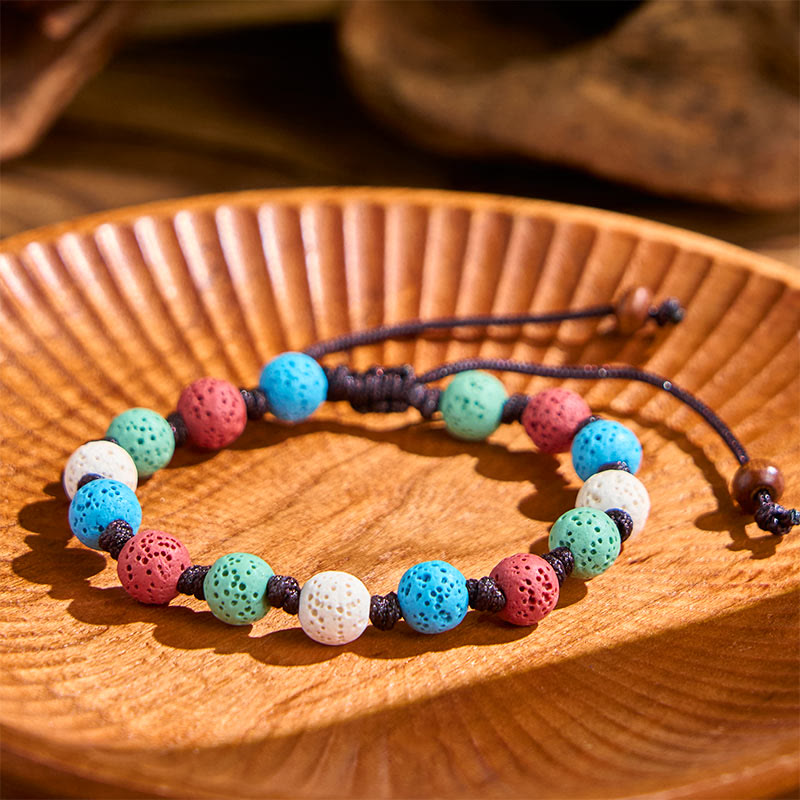 Buddha Stonesカラフルな溶岩石サポートブレスレット - image 13