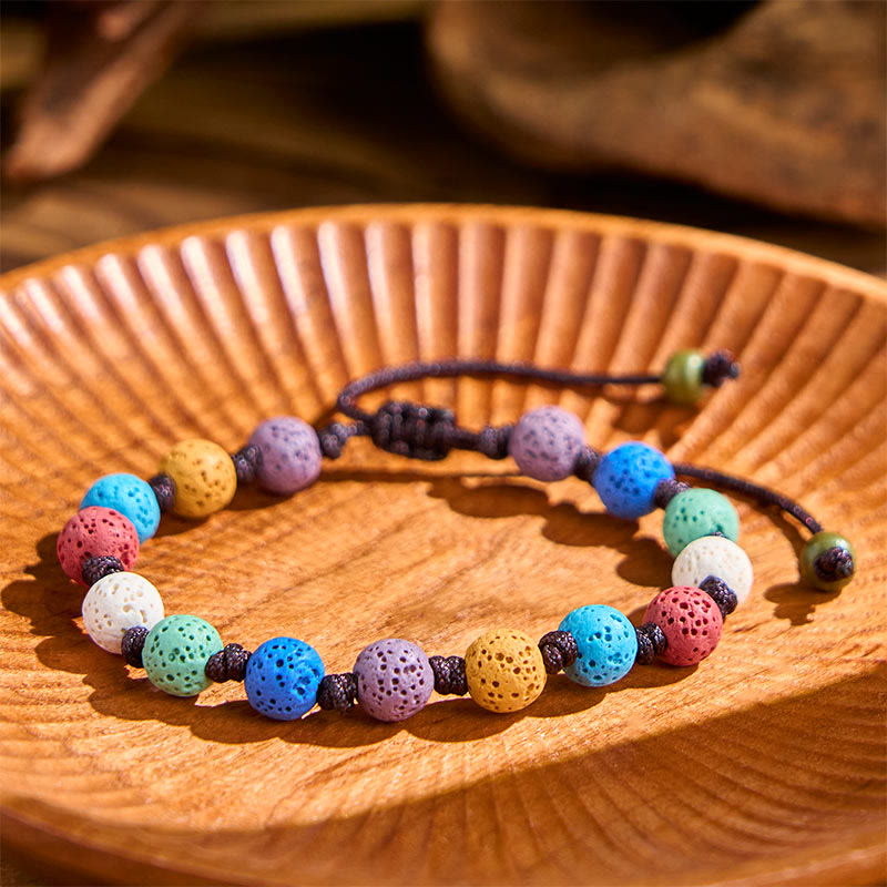 Buddha Stonesカラフルな溶岩石サポートブレスレット - image 3
