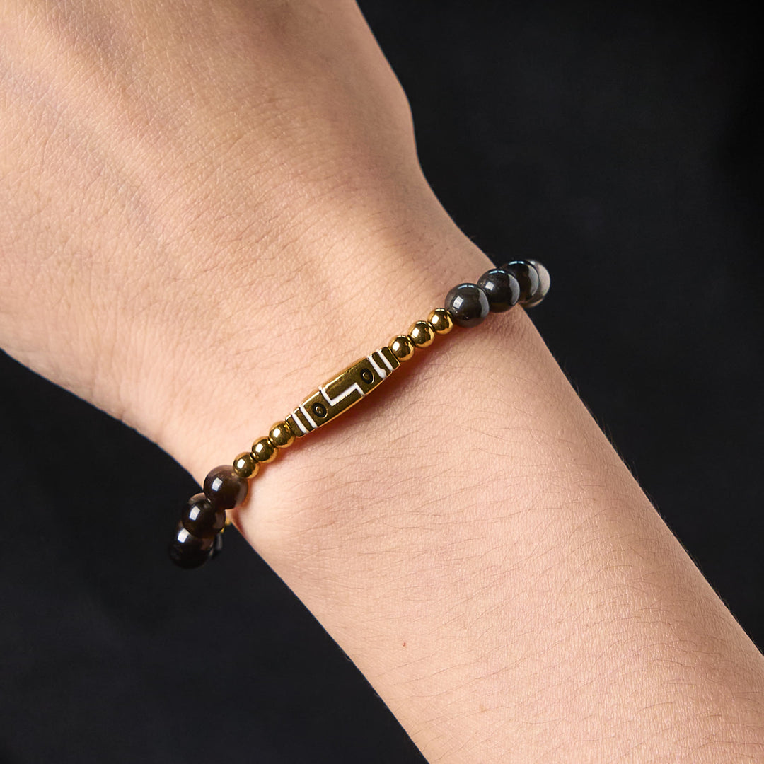 Buddha Stonesかわいい骨模様 タイガーアイ 勇気ビーズブレスレット - image 8