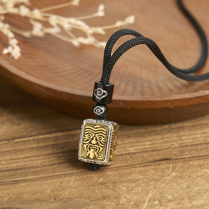 Buddha Stonesチベット ザキラム 富の守護女神 ロープ スクエア ネックレス ペンダント - ザキラム - image 1