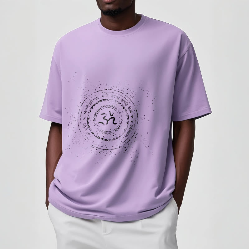 Buddha Stones曼荼羅オームシンボルマントラ柄TシャツコットンTシャツ - image 18