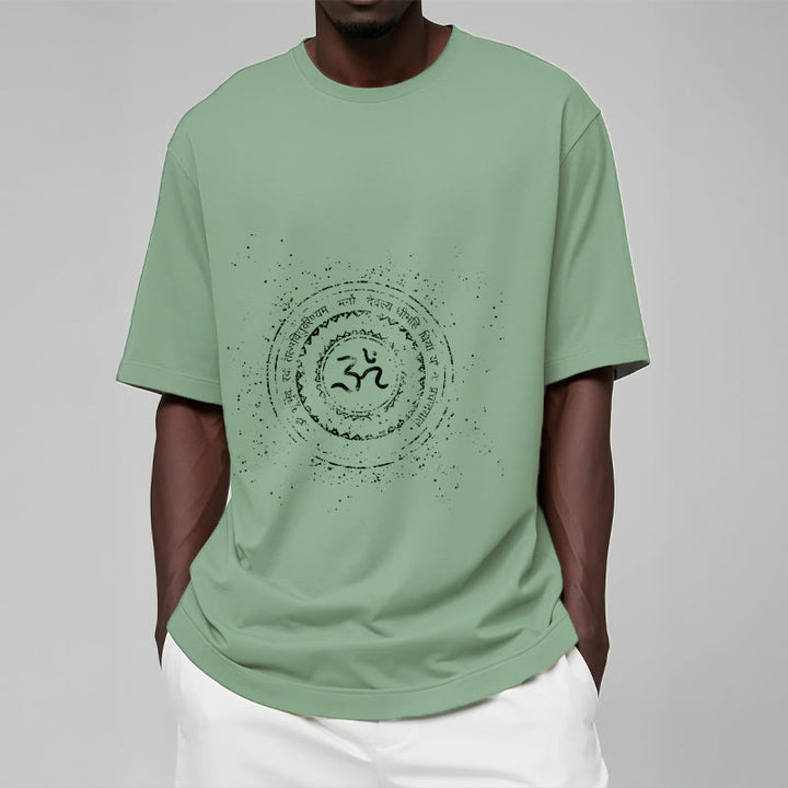 Buddha Stones曼荼羅オームシンボルマントラ柄TシャツコットンTシャツ - image 16