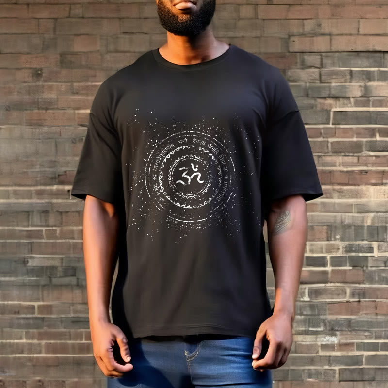 Buddha Stones曼荼羅オームシンボルマントラ柄TシャツコットンTシャツ - image 7