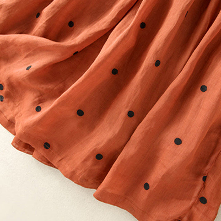 Buddha Stonesの芸術的なヴィンテージドット柄レディースプリーツスカート - image 34