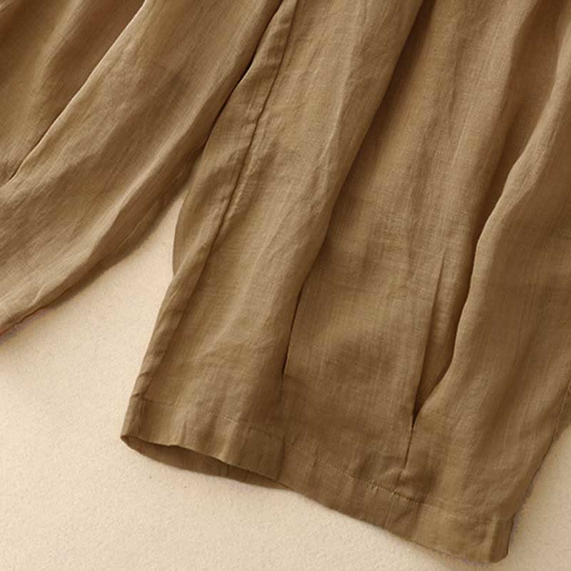 Buddha Stonesカジュアル ルーズ ダブルレイヤー 7-8丈 クロップドパンツ レディース パンツ ポケット付き - image 1