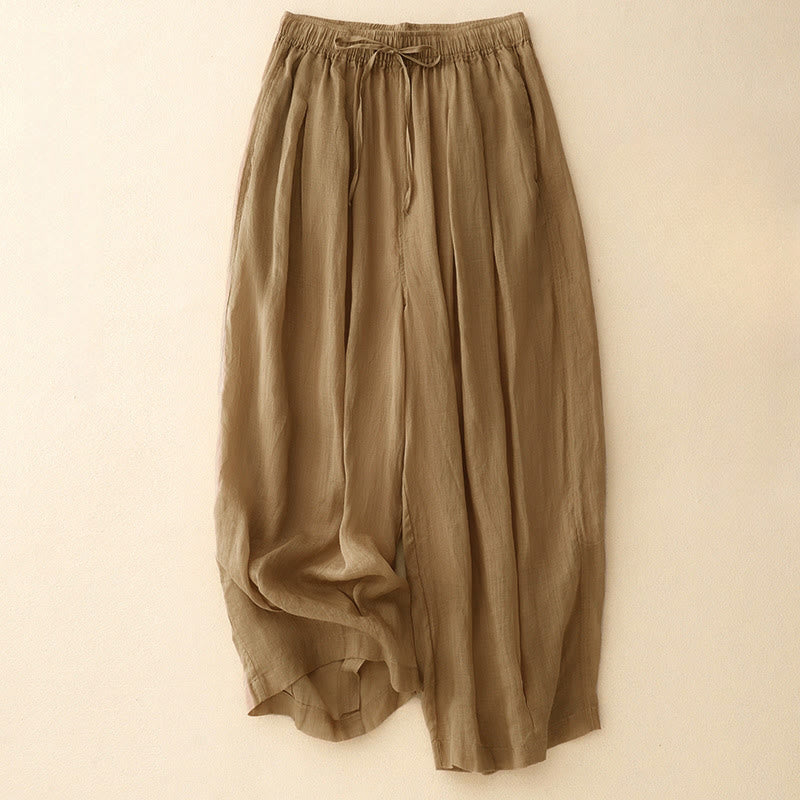 Buddha Stonesカジュアル ルーズ ダブルレイヤー 7-8丈 クロップドパンツ レディース パンツ ポケット付き - ペルー - US8-10，UK/AU12-14，EU40-42 (2XL) - image 0