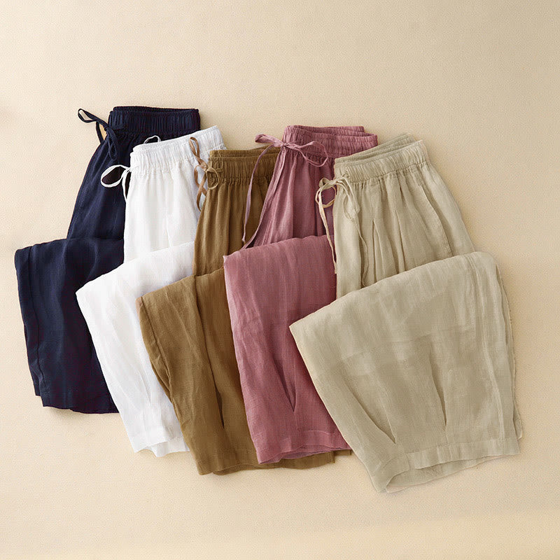 Buddha Stonesカジュアル ルーズ ダブルレイヤー 7-8丈 クロップドパンツ レディース パンツ ポケット付き - image 28