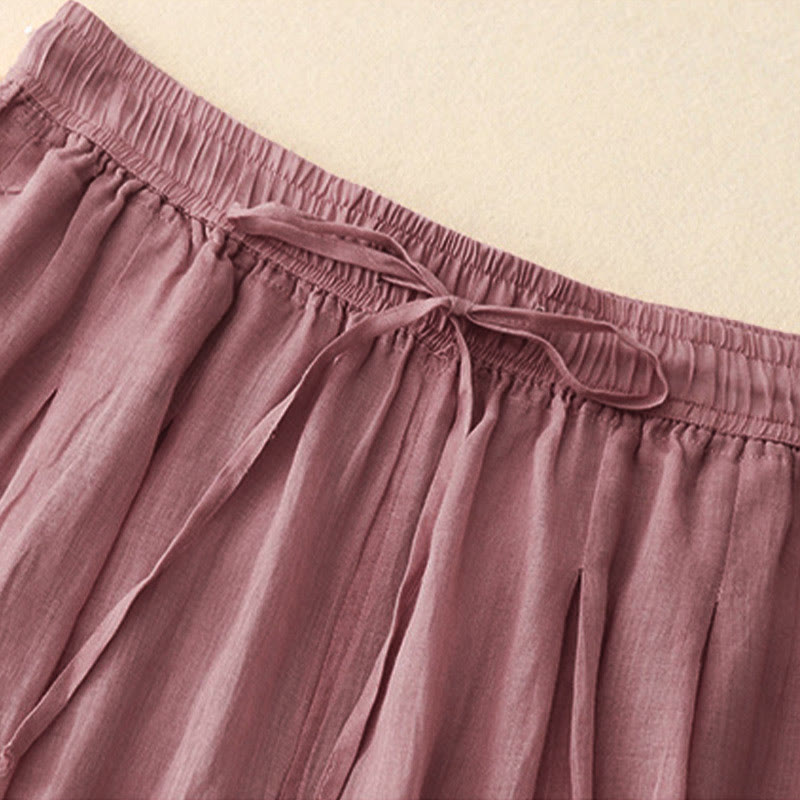 Buddha Stonesカジュアル ルーズ ダブルレイヤー 7-8丈 クロップドパンツ レディース パンツ ポケット付き - image 17