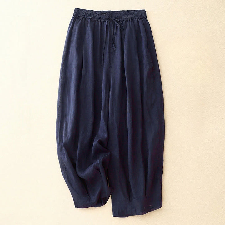 Buddha Stonesカジュアル ルーズ ダブルレイヤー 7-8丈 クロップドパンツ レディース パンツ ポケット付き - ミッドナイトブルー - US8-10，UK/AU12-14，EU40-42 (2XL) - image 6